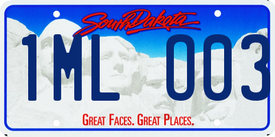 SD license plate 1MLO03