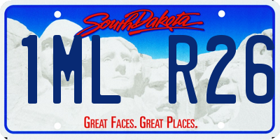 SD license plate 1MLR26