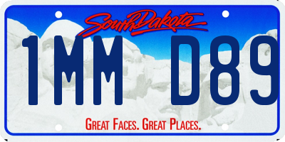 SD license plate 1MMD89