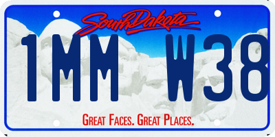 SD license plate 1MMW38