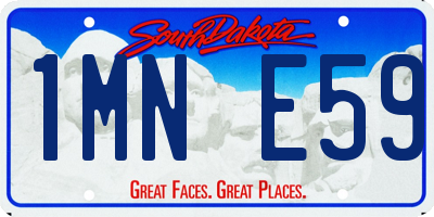 SD license plate 1MNE59