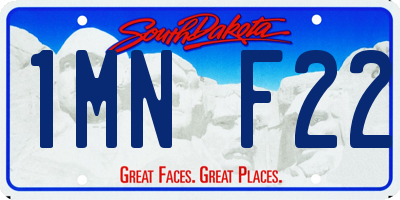 SD license plate 1MNF22