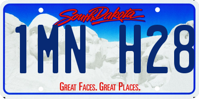 SD license plate 1MNH28
