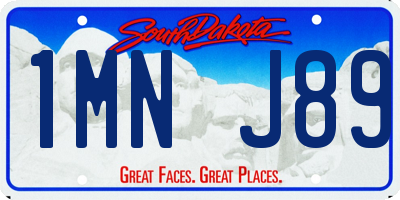 SD license plate 1MNJ89