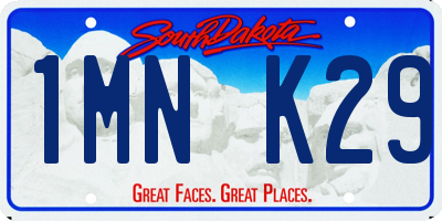 SD license plate 1MNK29