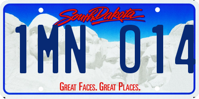 SD license plate 1MNO14