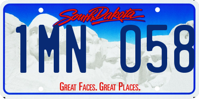 SD license plate 1MNO58