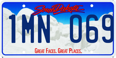 SD license plate 1MNO69
