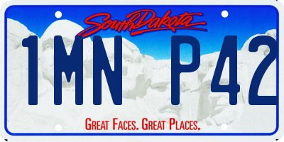 SD license plate 1MNP42