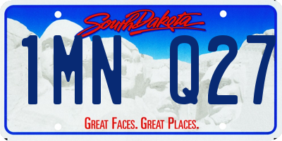 SD license plate 1MNQ27