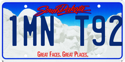 SD license plate 1MNT92