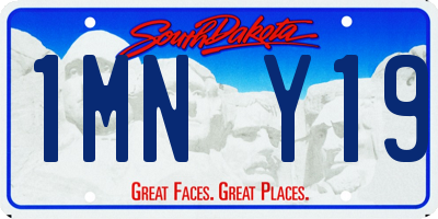 SD license plate 1MNY19
