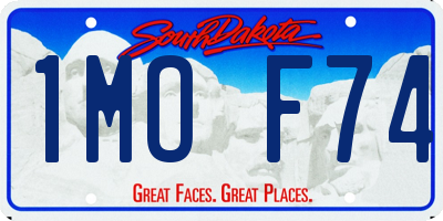 SD license plate 1MOF74