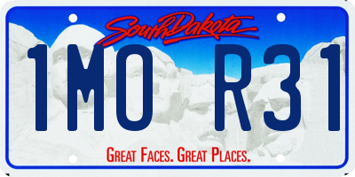 SD license plate 1MOR31