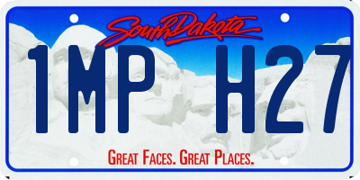 SD license plate 1MPH27