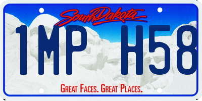 SD license plate 1MPH58
