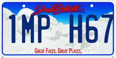 SD license plate 1MPH67