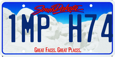SD license plate 1MPH74