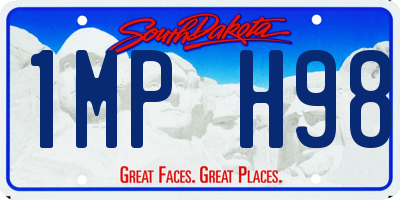 SD license plate 1MPH98