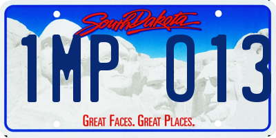 SD license plate 1MPO13