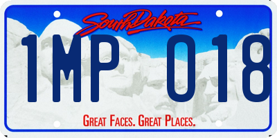 SD license plate 1MPO18