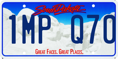 SD license plate 1MPQ70