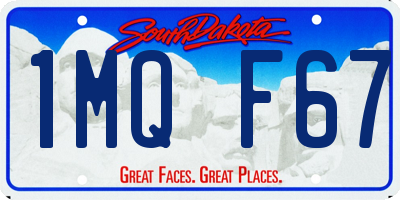 SD license plate 1MQF67
