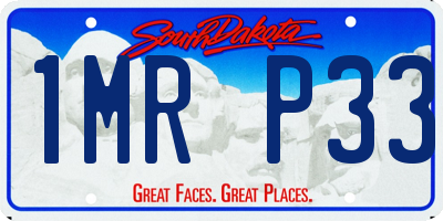 SD license plate 1MRP33
