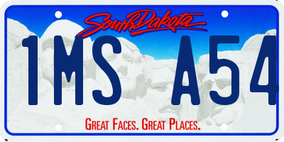 SD license plate 1MSA54