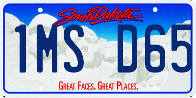 SD license plate 1MSD65