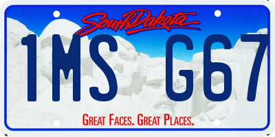 SD license plate 1MSG67