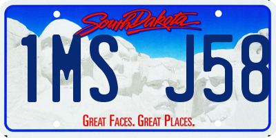 SD license plate 1MSJ58
