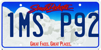 SD license plate 1MSP92