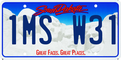 SD license plate 1MSW31