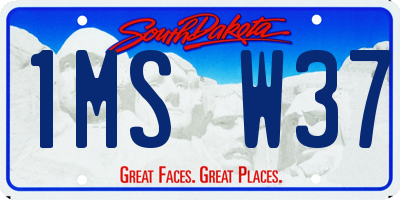 SD license plate 1MSW37