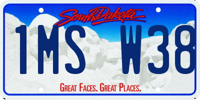 SD license plate 1MSW38