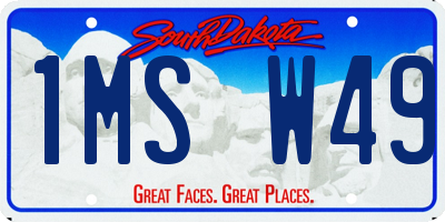 SD license plate 1MSW49