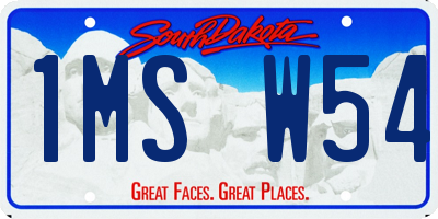 SD license plate 1MSW54