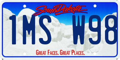SD license plate 1MSW98