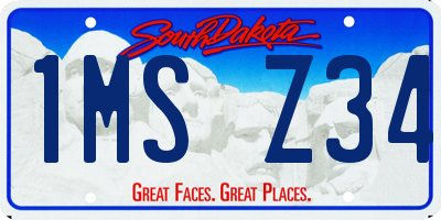 SD license plate 1MSZ34