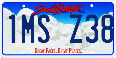 SD license plate 1MSZ38