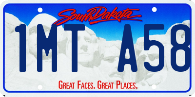SD license plate 1MTA58
