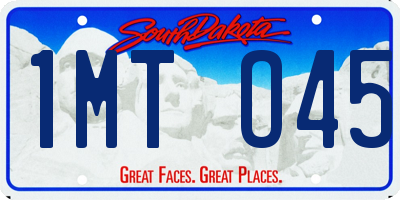SD license plate 1MTO45