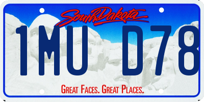 SD license plate 1MUD78