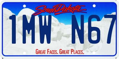 SD license plate 1MWN67
