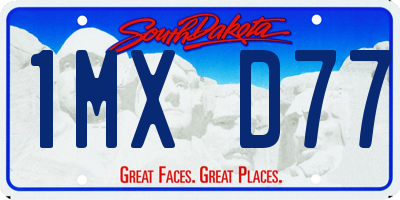 SD license plate 1MXD77