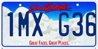SD license plate 1MXG36