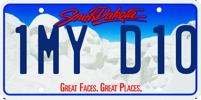 SD license plate 1MYD10