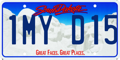 SD license plate 1MYD15