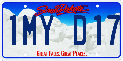 SD license plate 1MYD17